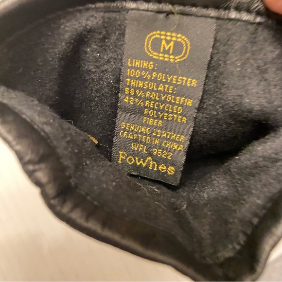 Fownes Black Genuine Leather Gloves With Thinsulate Size Medium. - Picture 4 of 4